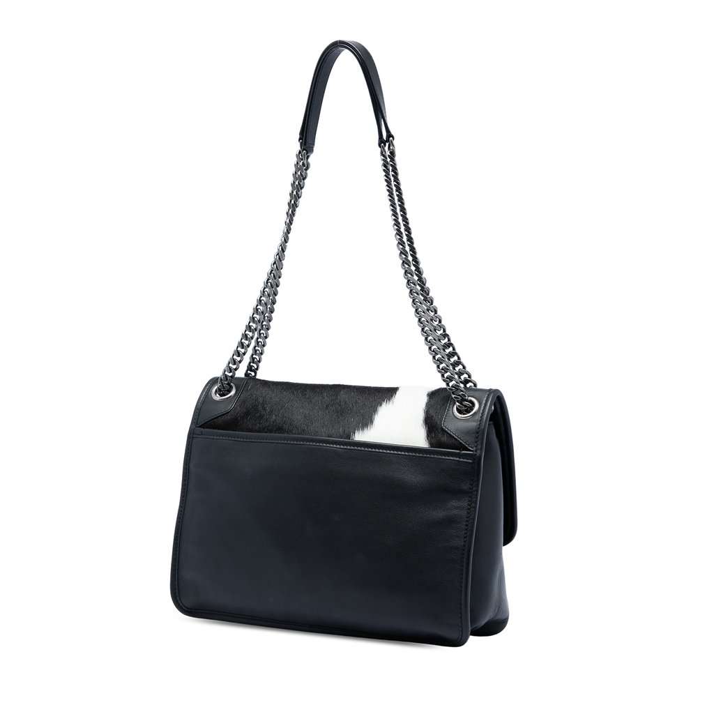 Saint Laurent Medium Pony Hair Niki Black Very good - Back View