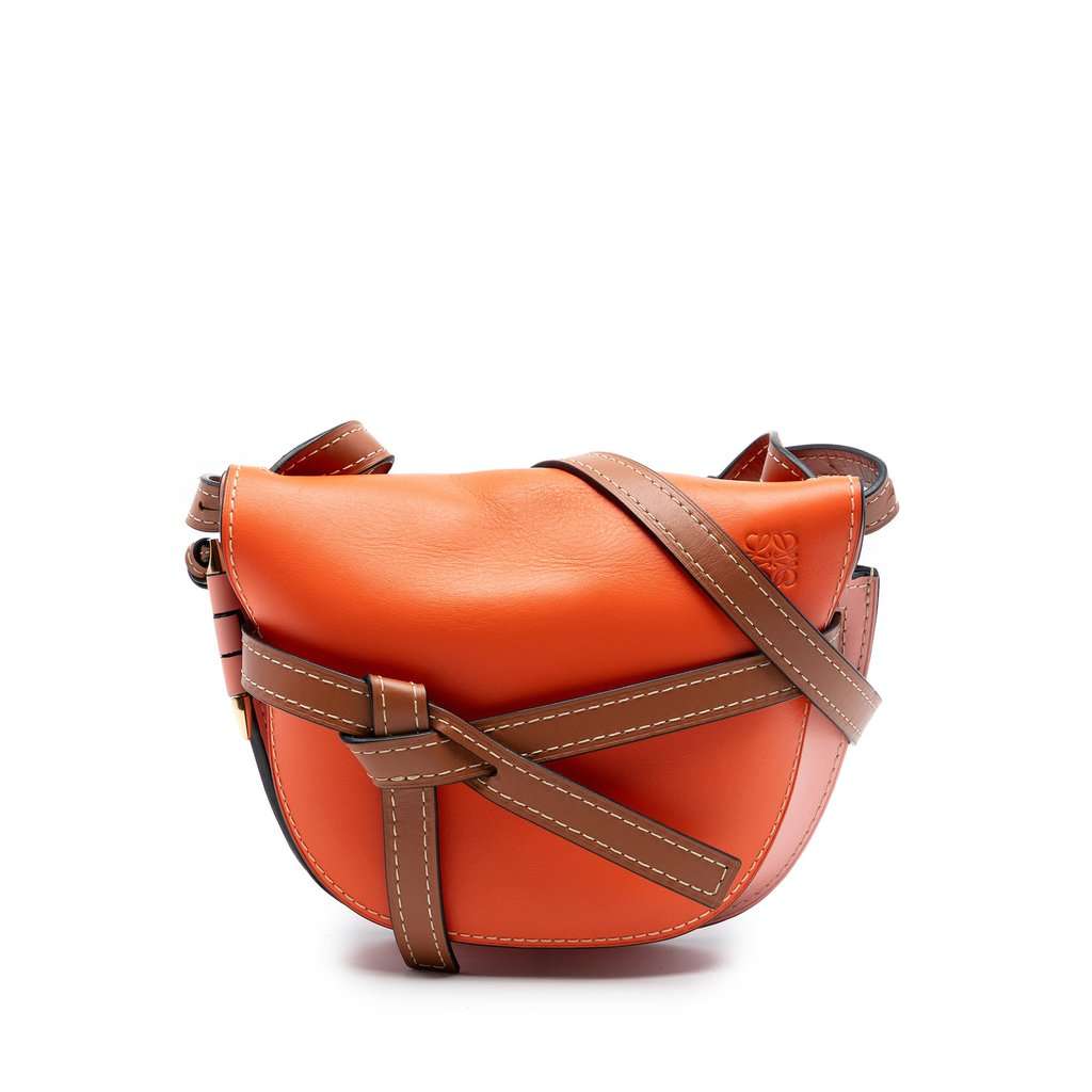 Loewe Small Tricolor Leather Gate Crossbody Orange Leather Very good condition - Front View