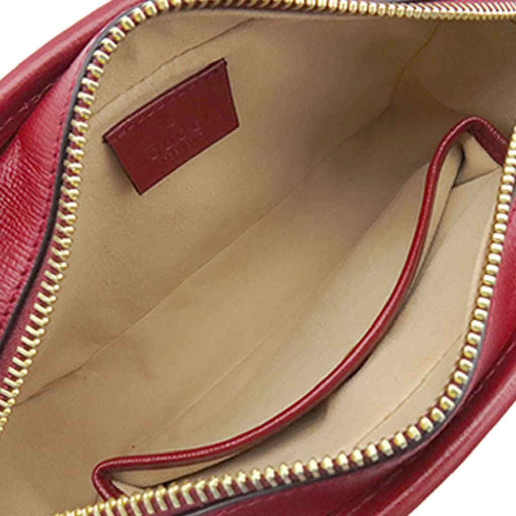 Gucci Calfskin Interlocking G Clutch Red Leather Very good - Model View