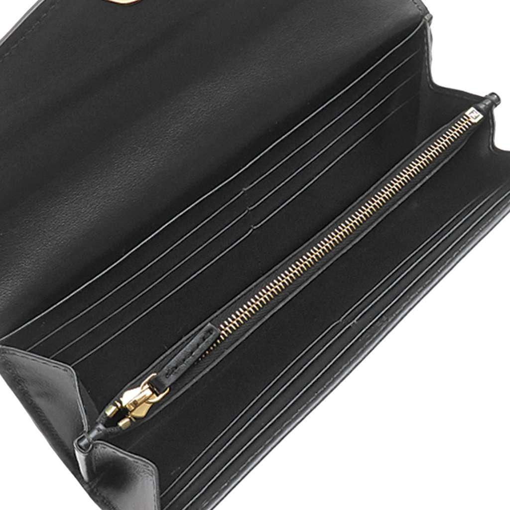 Fendi Leather FF Diamonds Continental Wallet Black Leather Very good - Model View