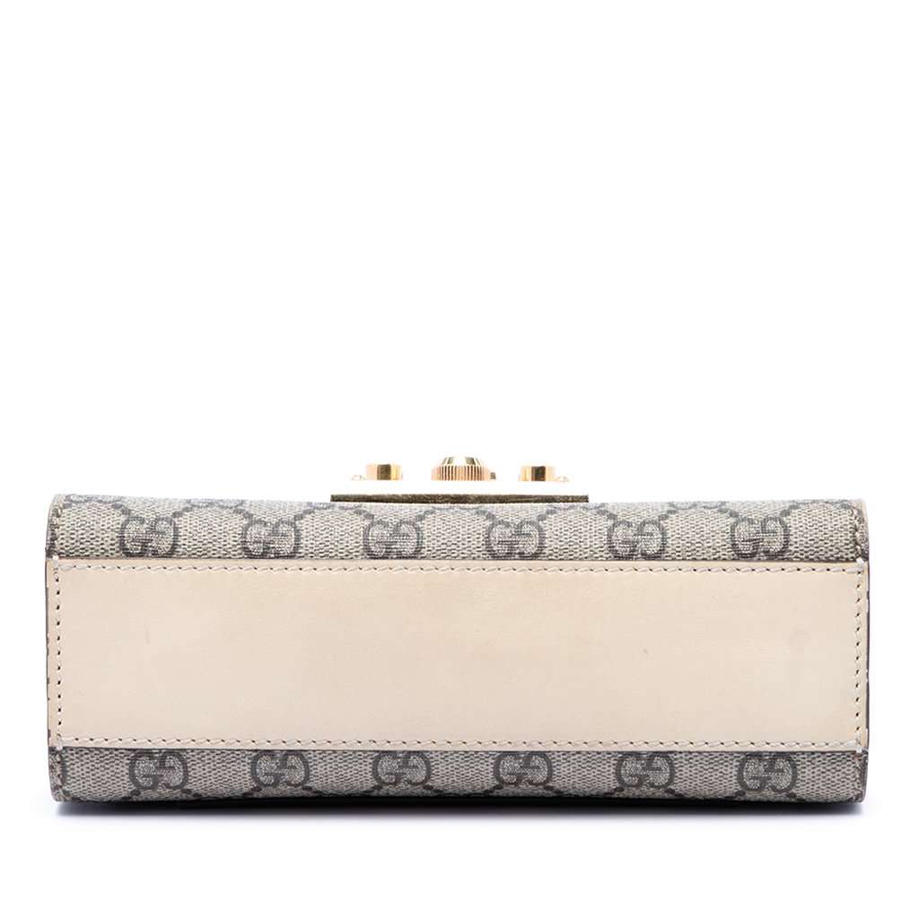 Gucci Small GG Supreme Padlock Crossbody Beige Very good - Inside View