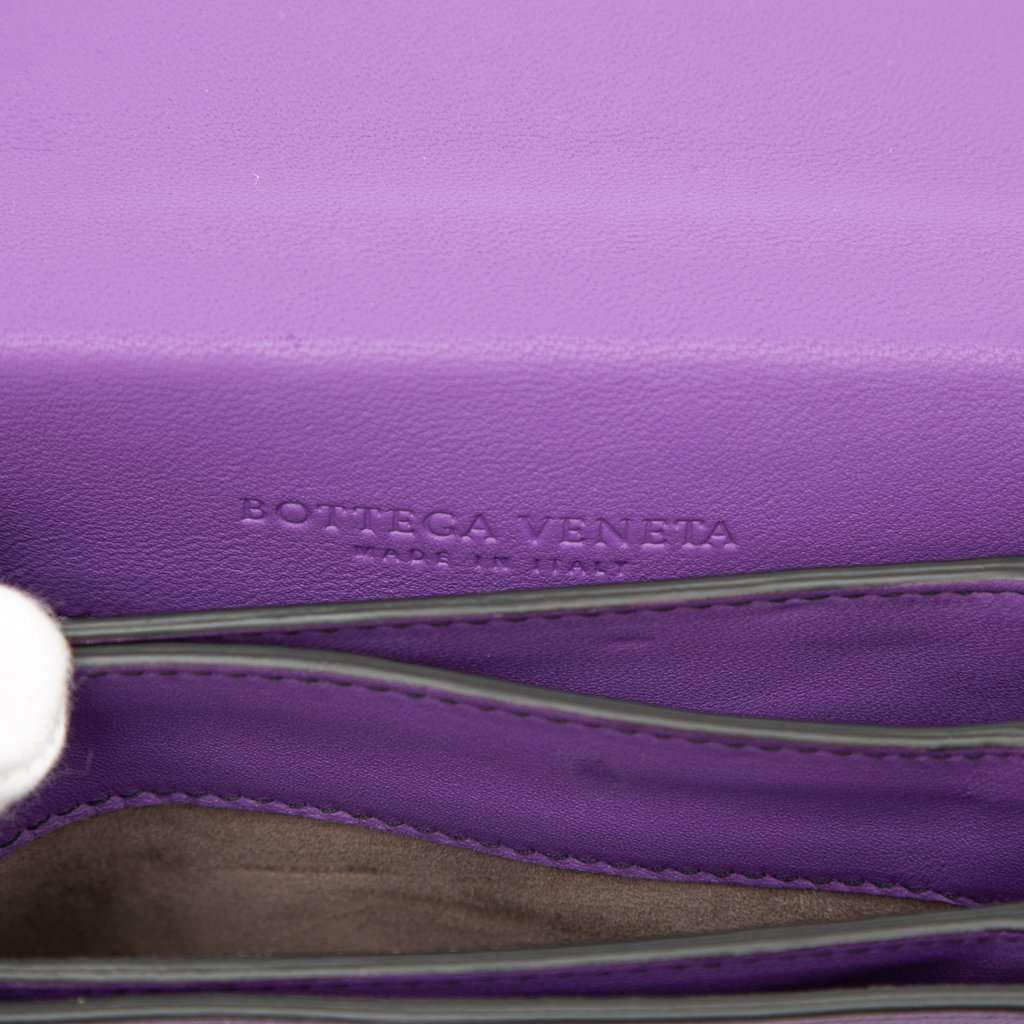 Bottega Veneta Small Nappa Intrecciato Runway Shoulder Bag Purple Leather Very good - Box View