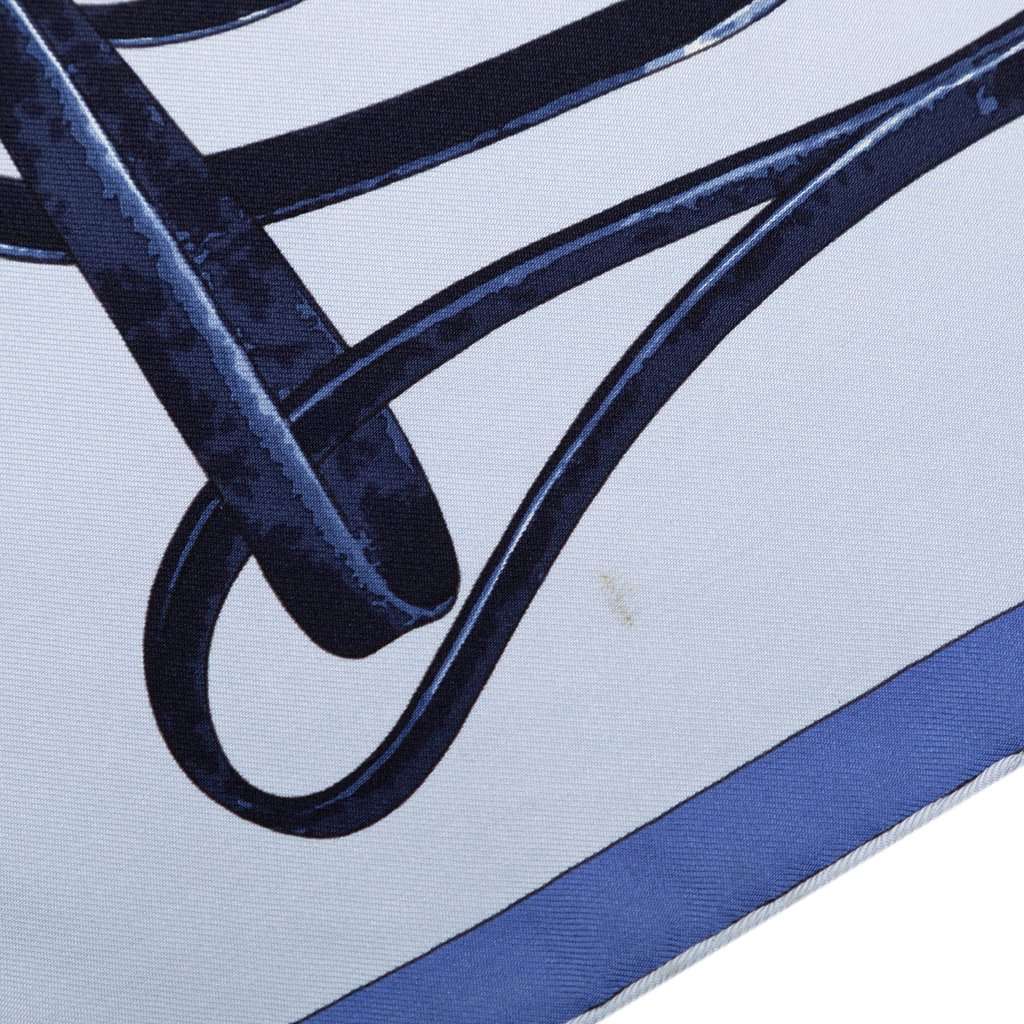 Hermès Brides Rebelles Silk Scarf 90 Blue Very good condition - Box View