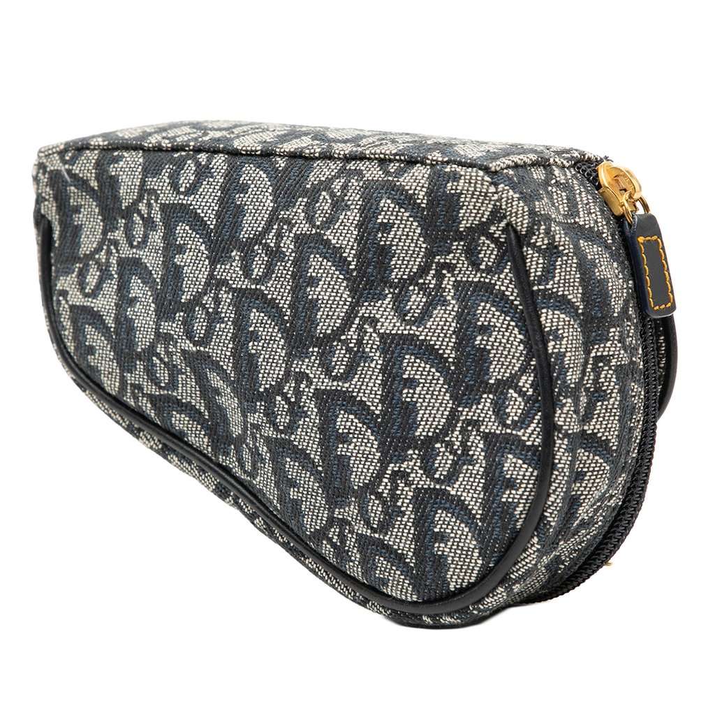 Dior Diorissimo Canvas Saddle Pouch Blue Very good condition - Back View