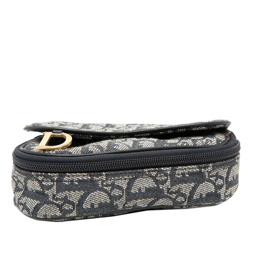 Dior Diorissimo Canvas Saddle Pouch Blue Very good condition - Inside View