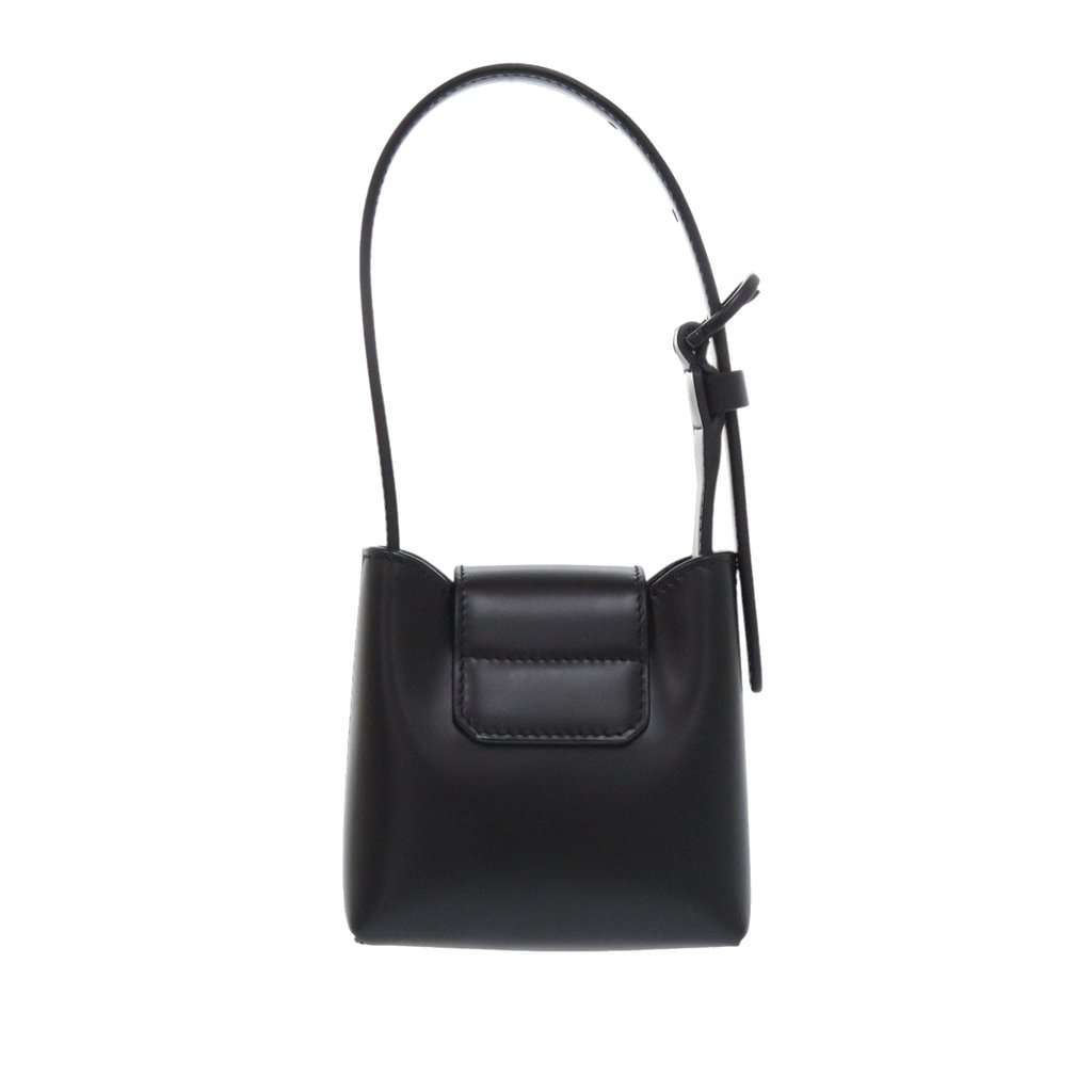 Salvatore Ferragamo Leather Gancini Trifoglio Handbag Black Leather Very good condition - Back View