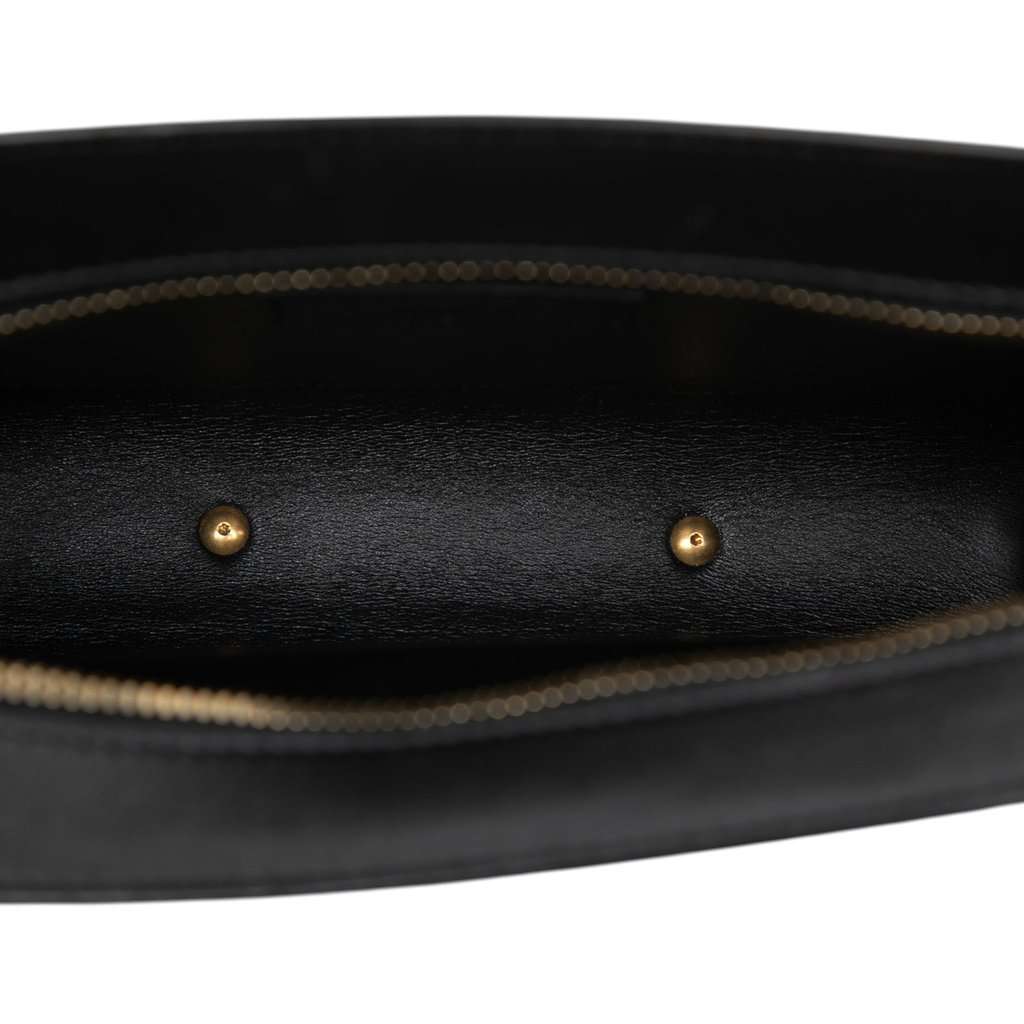 Saint Laurent Calfskin Reverse Satchel Black Leather Very good - Model View