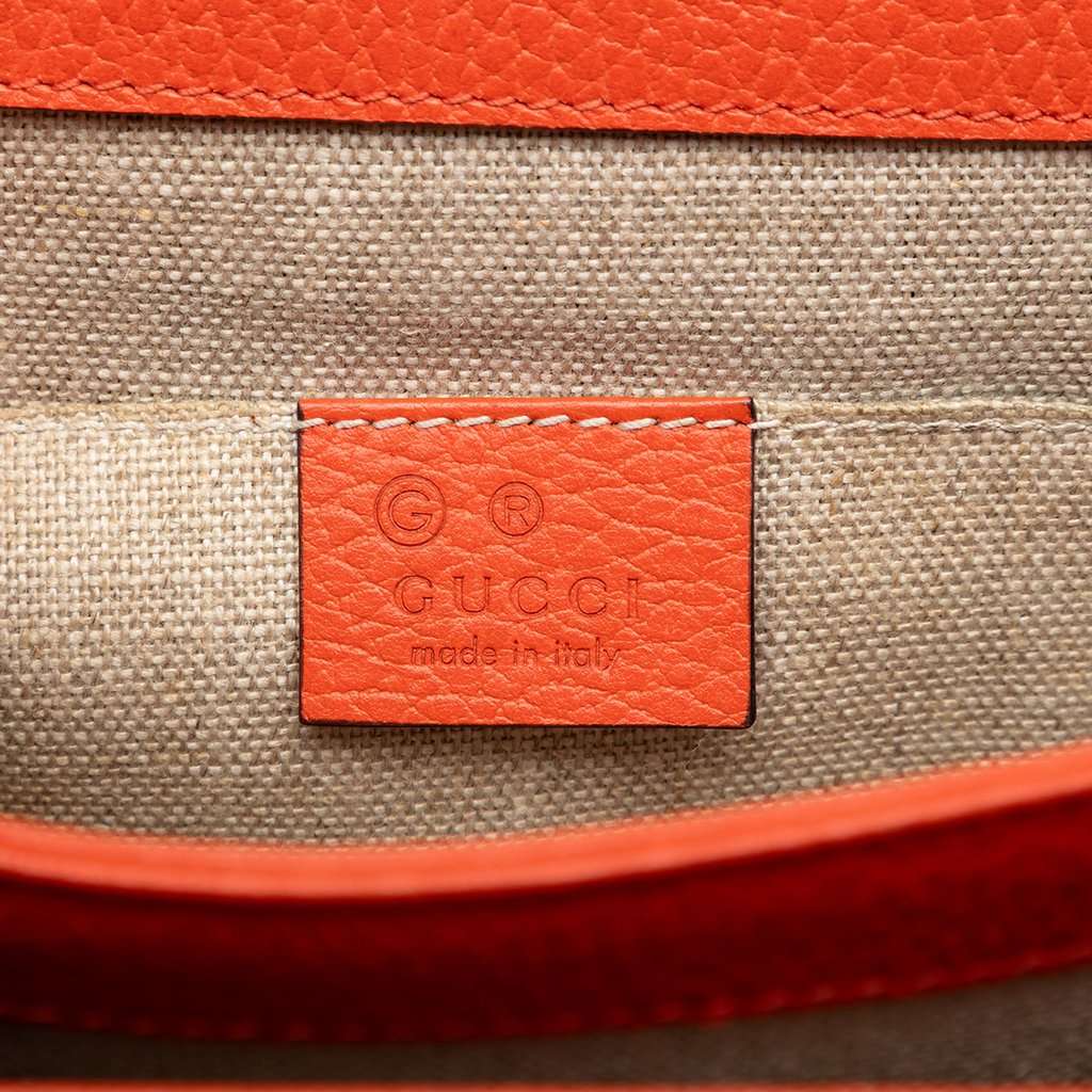 Gucci Small Dollar Calfskin Interlocking G Crossbody Orange Leather Very good condition - Box View