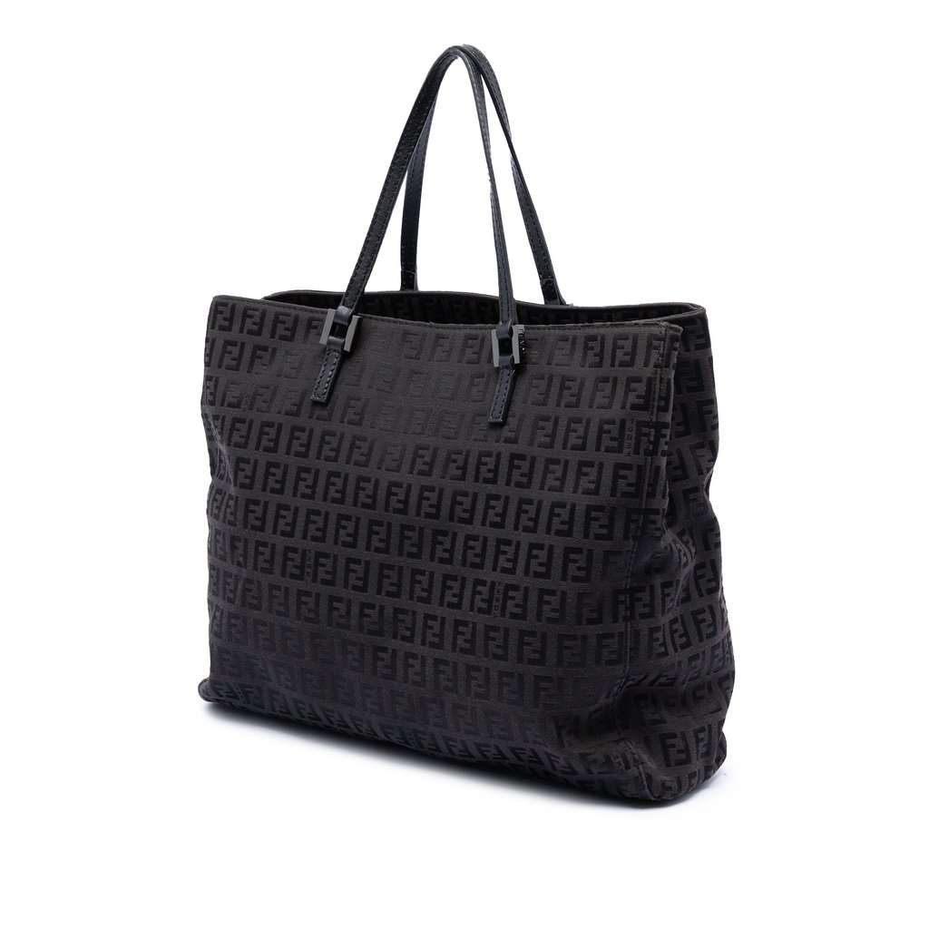 Fendi Zucchino Canvas Tote Black Very good - Back View