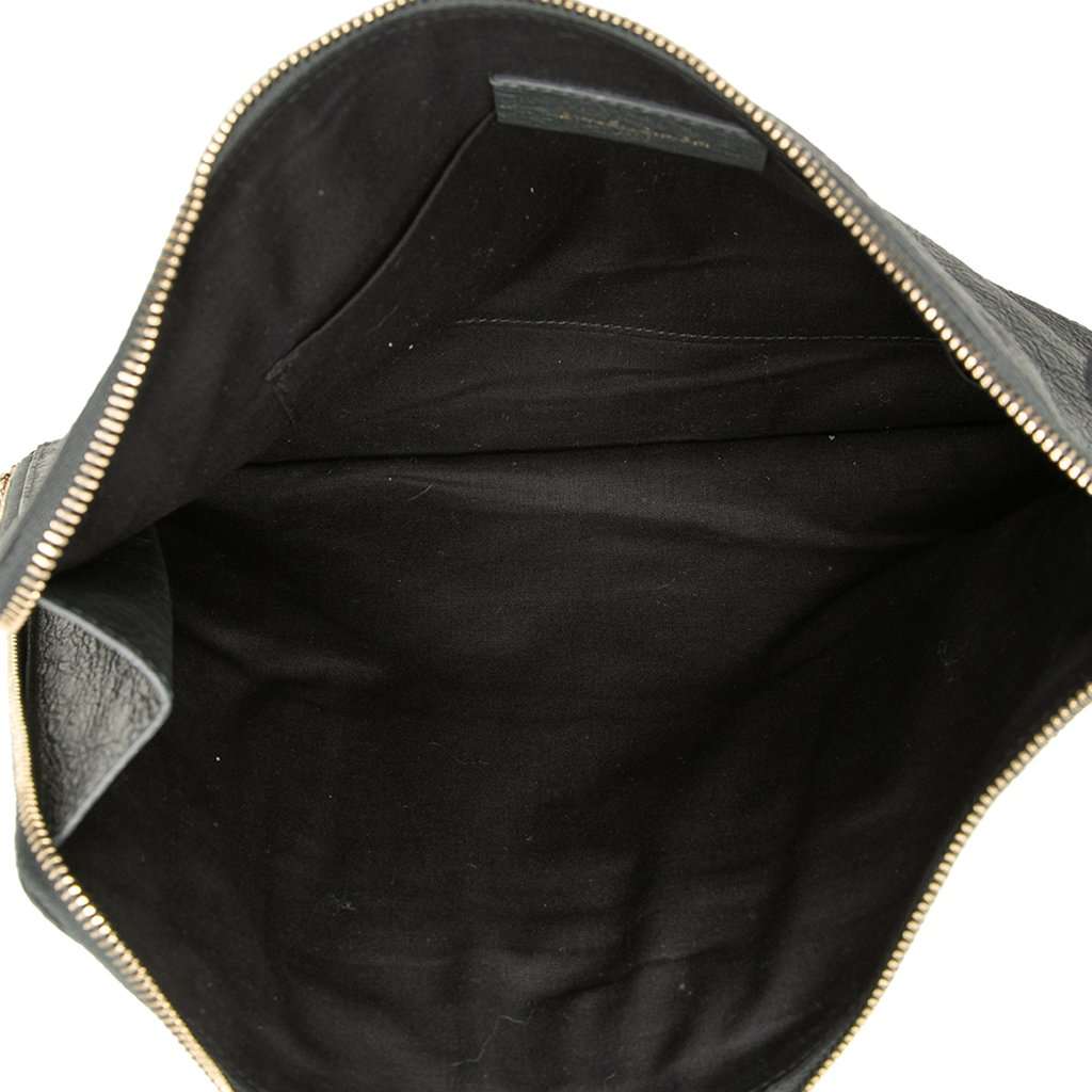 Balenciaga Lambskin Motocross Giant 12 Zip Around Flat Clutch Black Leather Very good - Model View