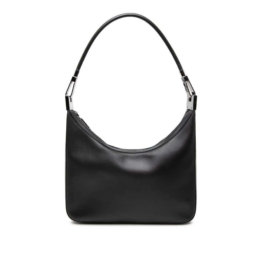 Gucci Calfskin Shoulder Bag Black Leather Very good - Front View