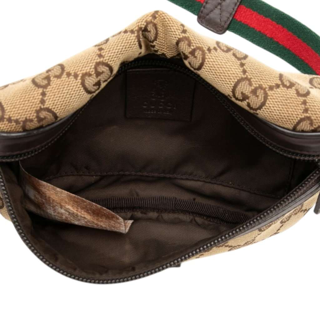 Gucci Childrens GG Canvas Web Belt Bag Beige Very good - Model View