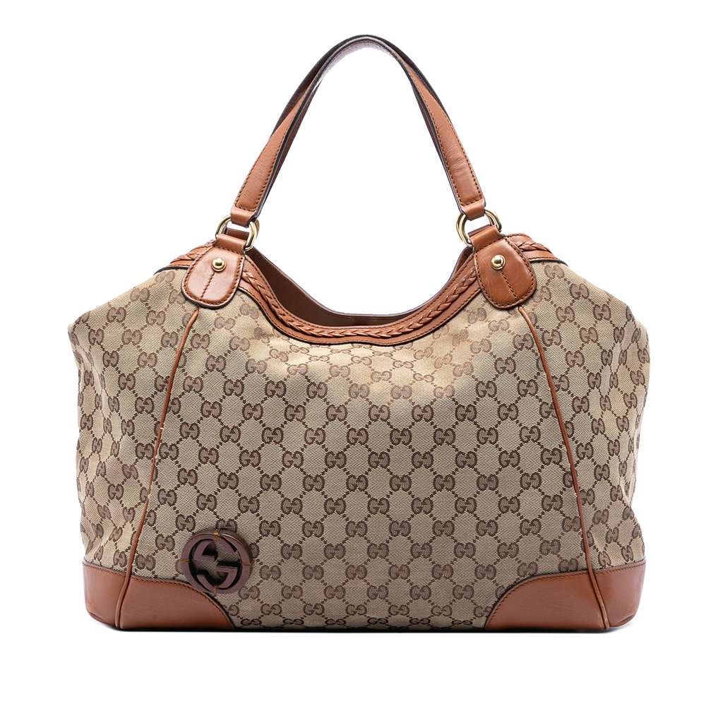 Gucci Medium GG Canvas Brick Lane Tote Beige Very good condition - Front View
