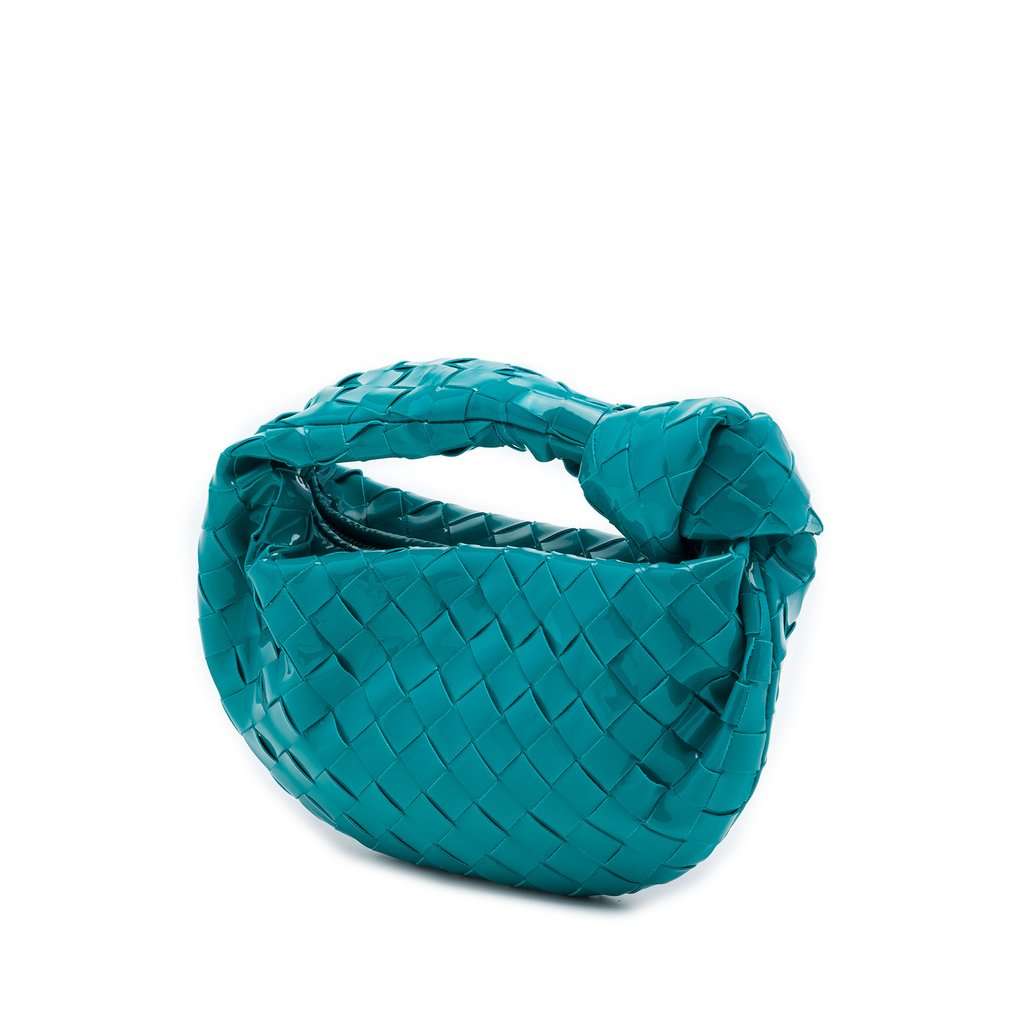 Bottega Veneta Mini Patent Intrecciato Jodie Blue Leather Very good - Back View