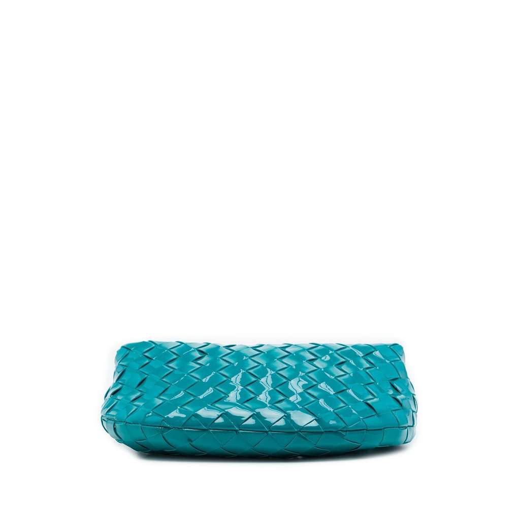 Bottega Veneta Mini Patent Intrecciato Jodie Blue Leather Very good - Inside View
