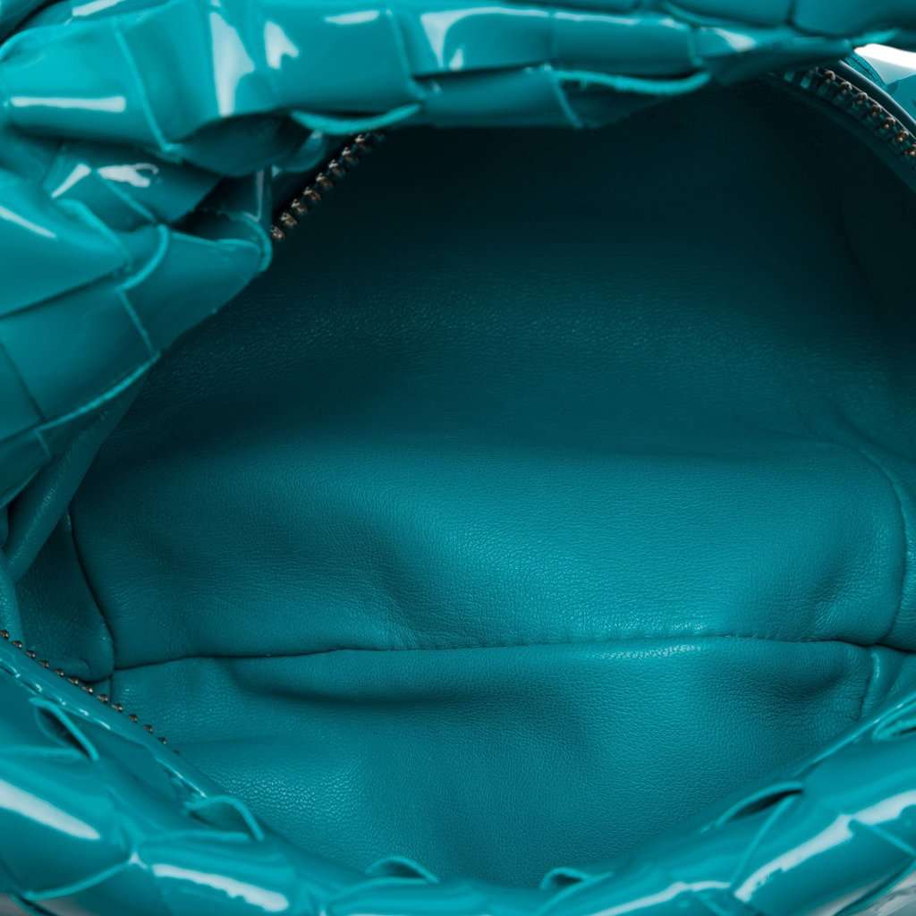Bottega Veneta Mini Patent Intrecciato Jodie Blue Leather Very good - Model View