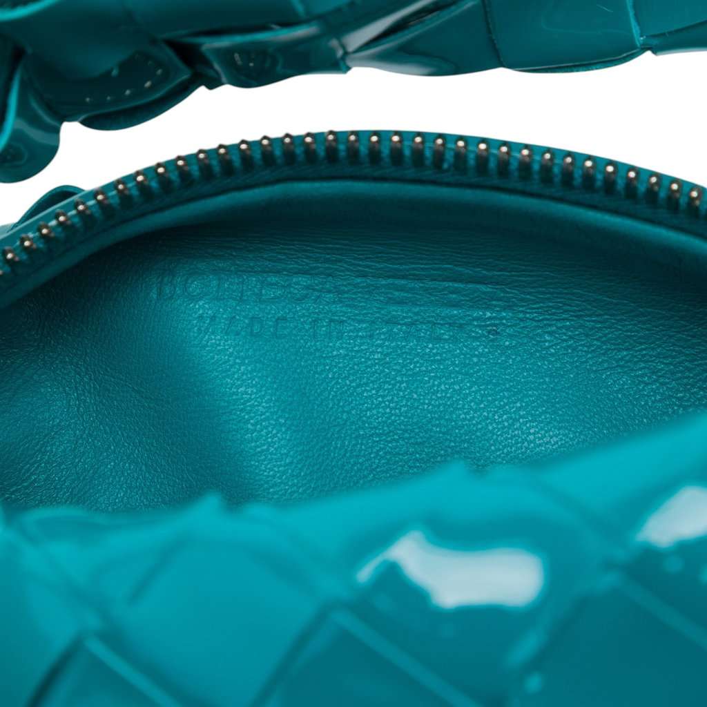 Bottega Veneta Mini Patent Intrecciato Jodie Blue Leather Very good - Box View