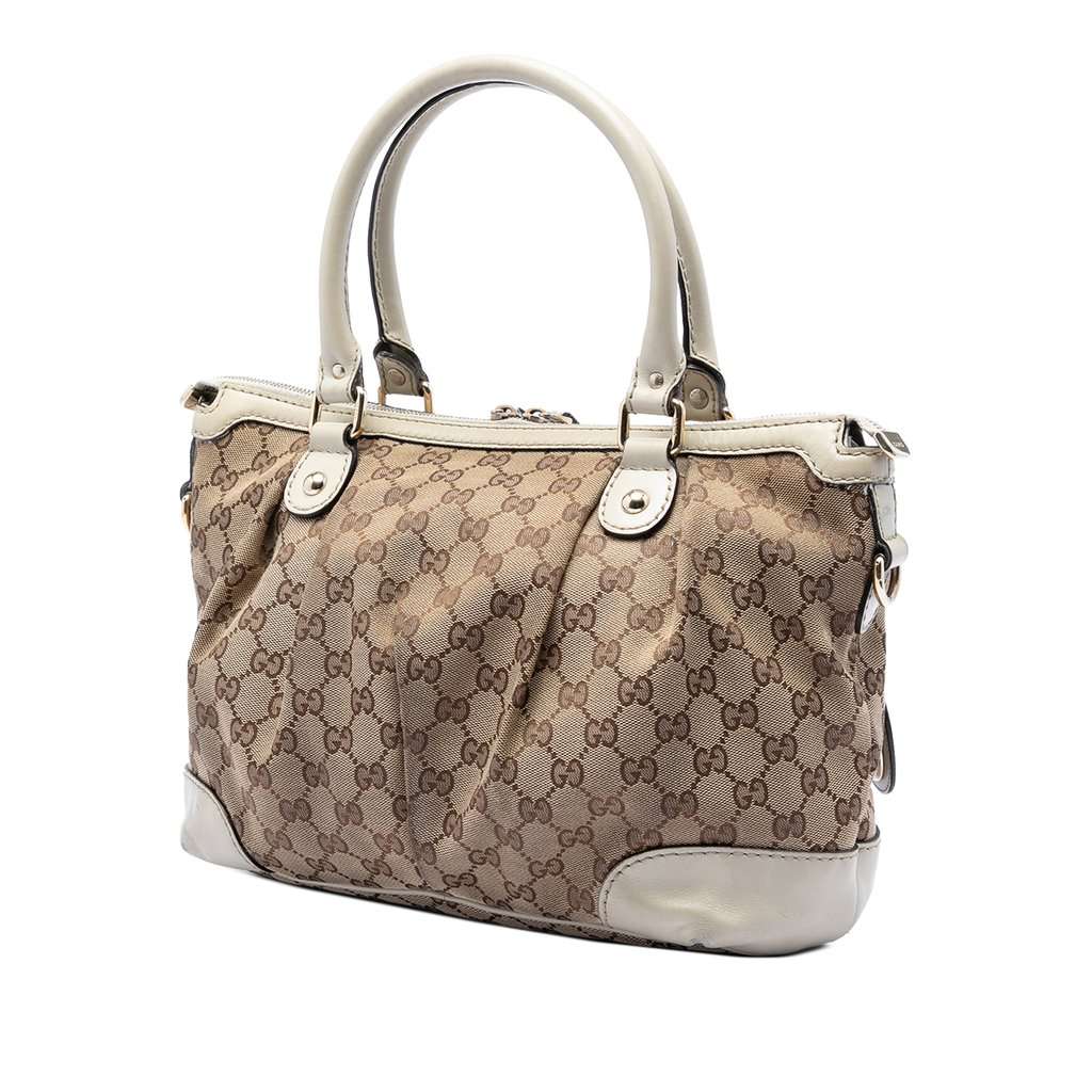 Gucci GG Canvas Sukey Satchel Beige Very good condition - Back View