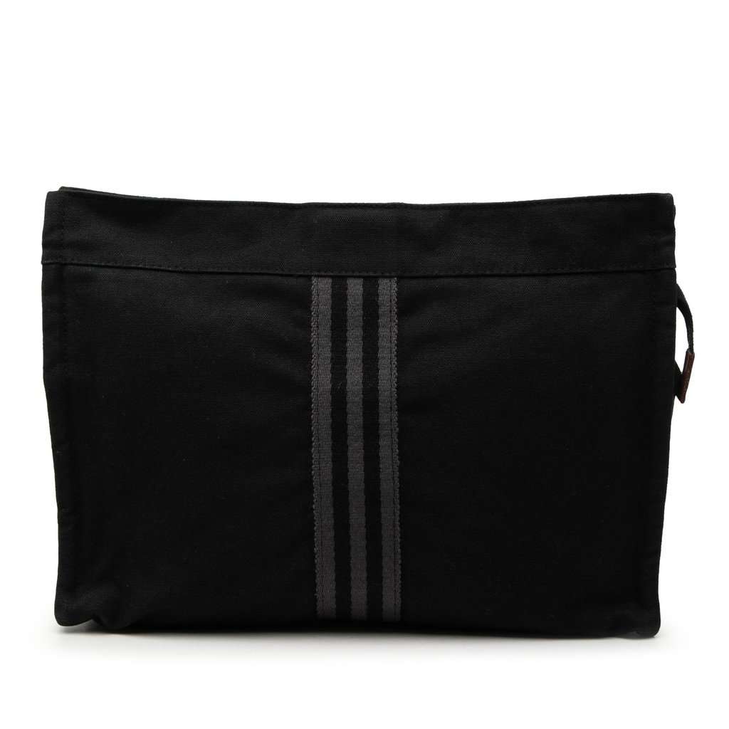 Hermès Canvas Fourre Tout Clutch Black Very good condition - Front View