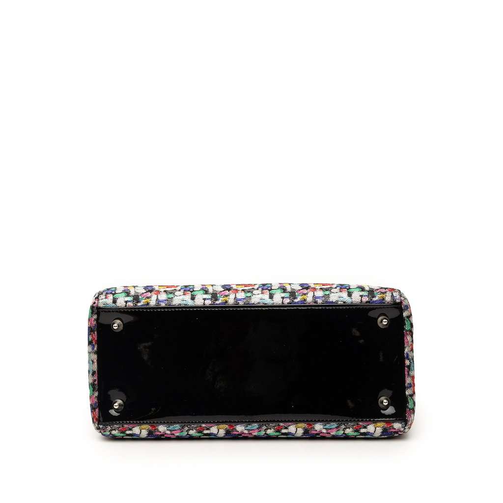 Dior Medium Multicolor Metallic Fabric and Patent Leather Lady Dior Black Very good - Inside View