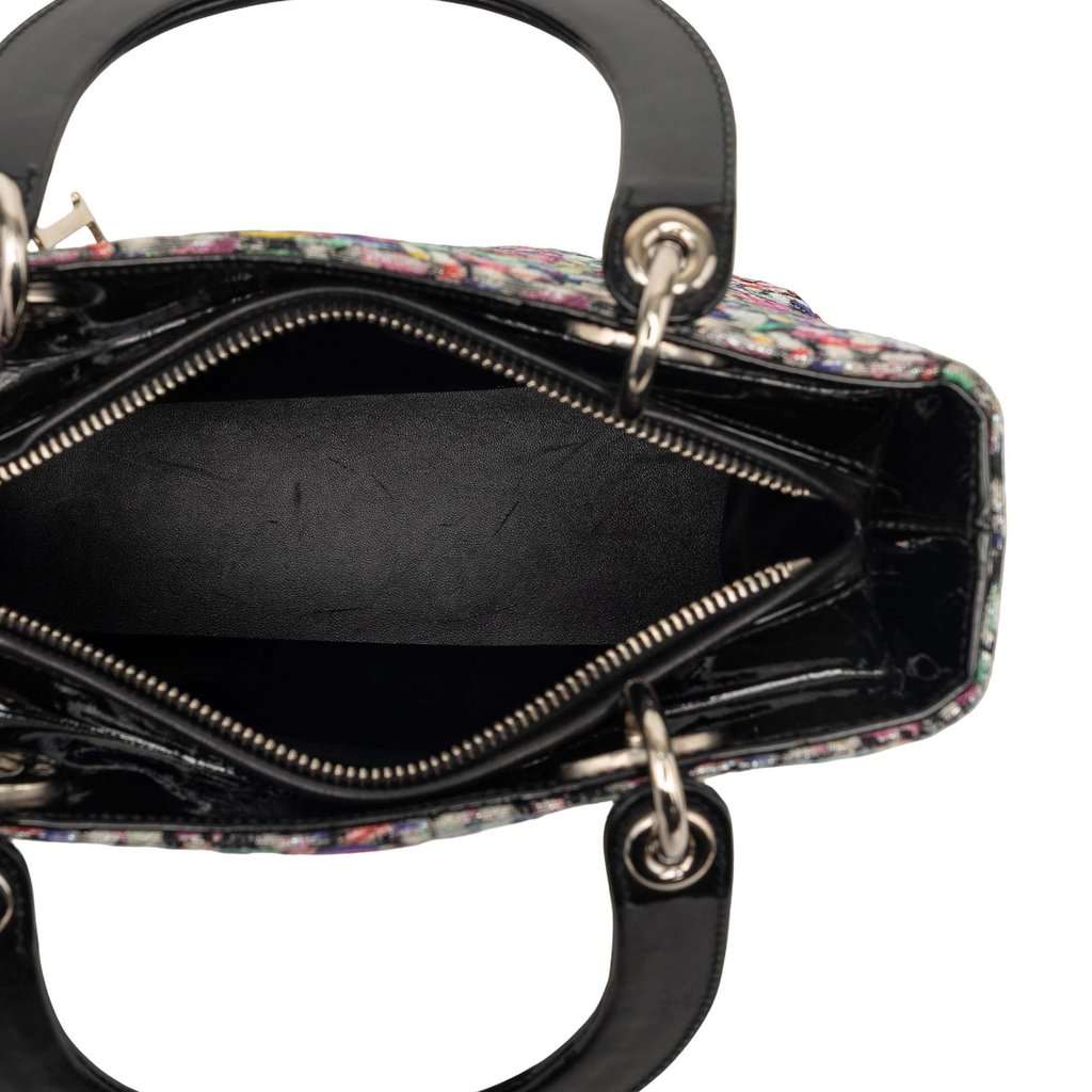 Dior Medium Multicolor Metallic Fabric and Patent Leather Lady Dior Black Very good - Model View