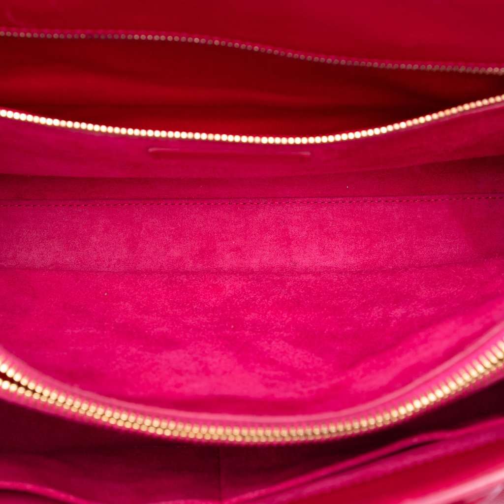 Saint Laurent Small Leather Sac De Jour Satchel Pink Leather Very good - Model View