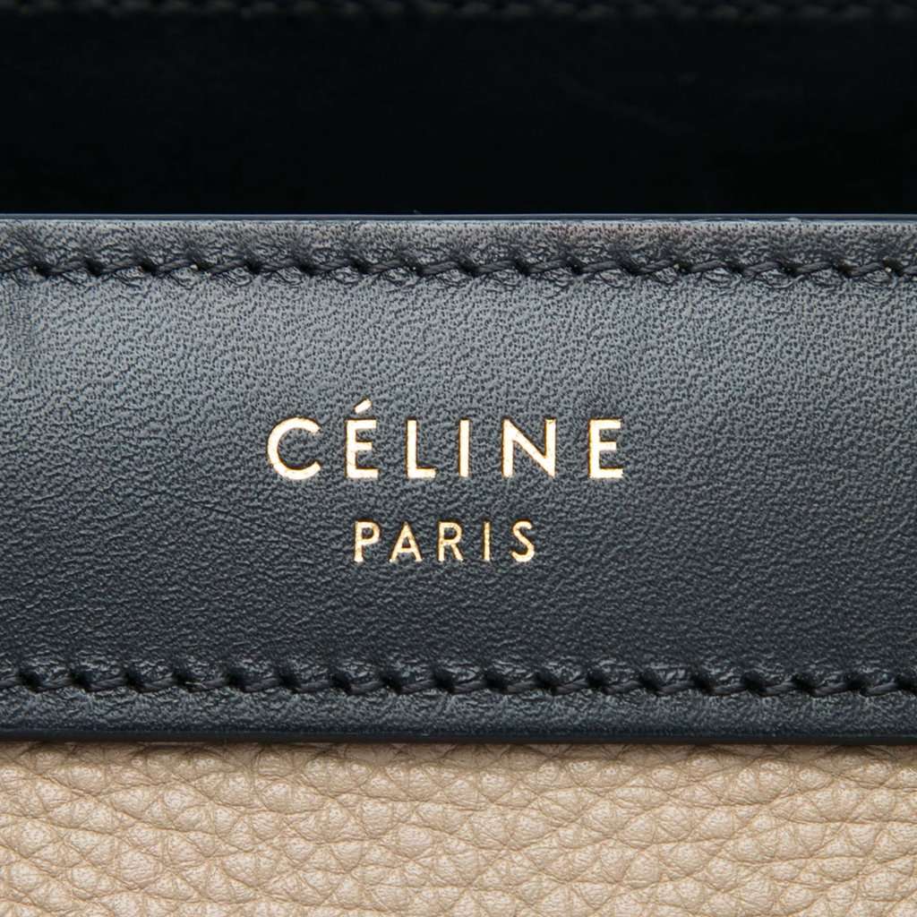 Celine Nano Tricolor Leather Luggage Tote Beige Leather Very good - Model View