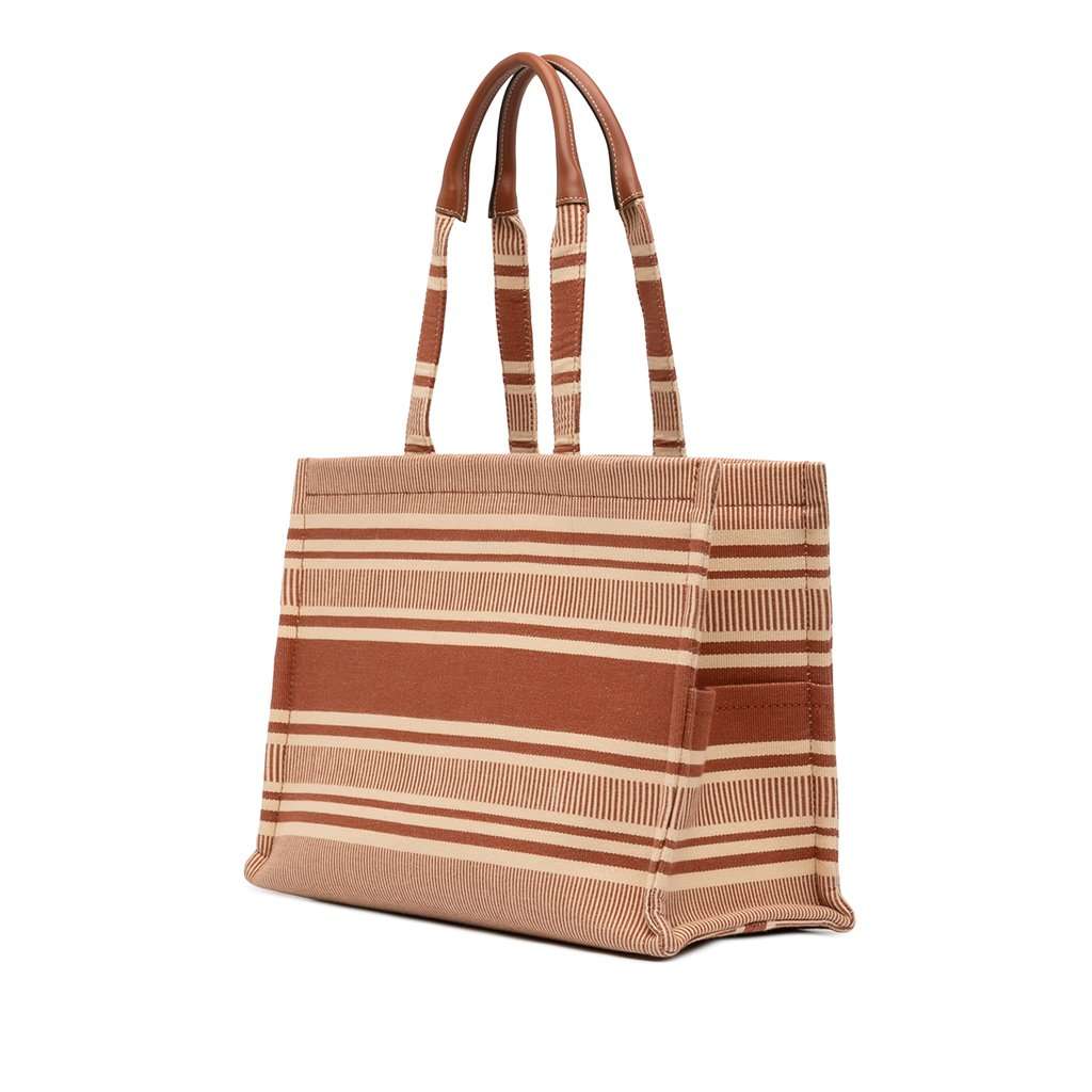 Celine Large Striped Canvas Cabas Thais Tote Beige Very good condition - Back View
