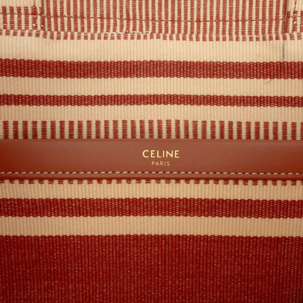 Celine Large Striped Canvas Cabas Thais Tote Beige Very good condition - Box View