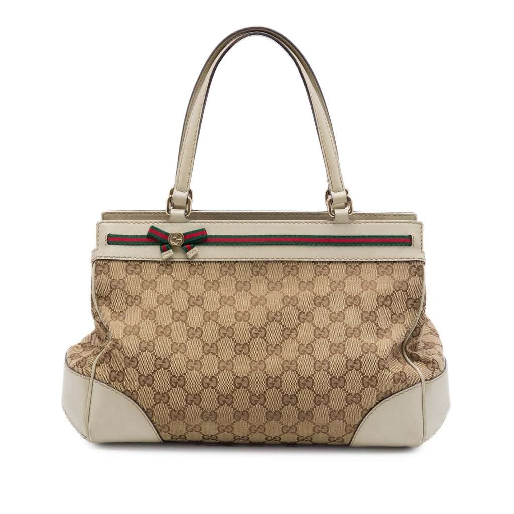 Gucci GG Canvas Web Mayfair Tote Beige Very good - Front View