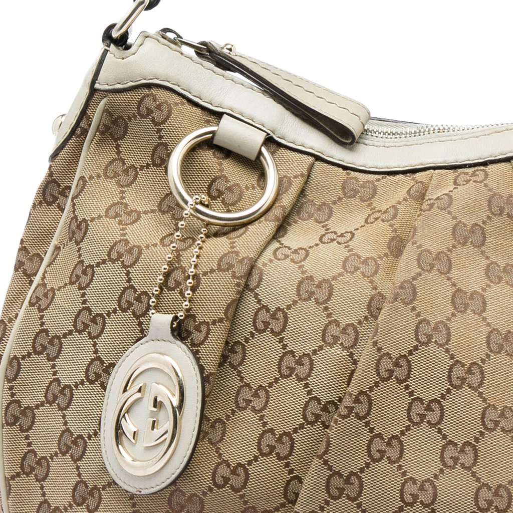 Gucci GG Canvas Sukey Shoulder Bag Beige Very good - Box View