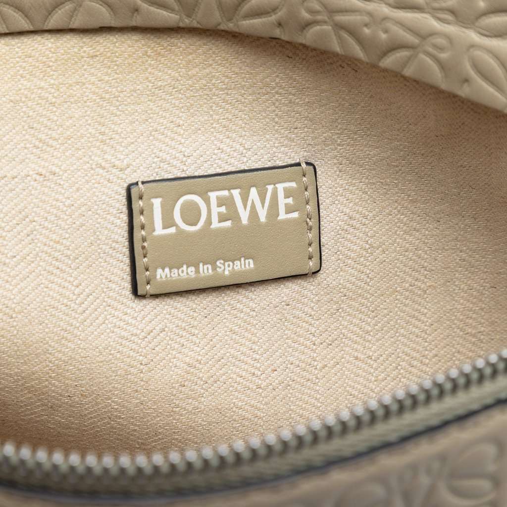 Loewe Embossed Anagram Leather Repeat T Clutch Beige Leather Very good - Box View