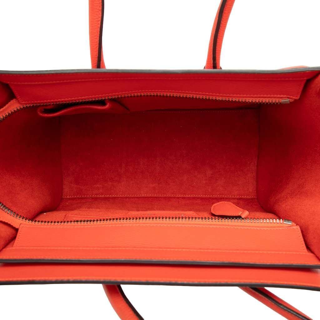 Celine Micro Leather Luggage Tote Orange Leather Very good condition - Model View