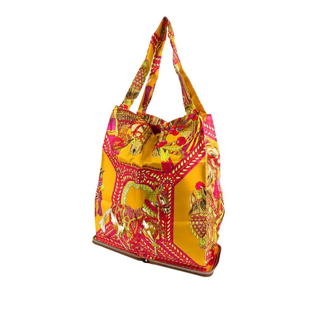Hermès La Danse Du Cheval Marwari Silky Pop Tote Orange Very good condition - Back View