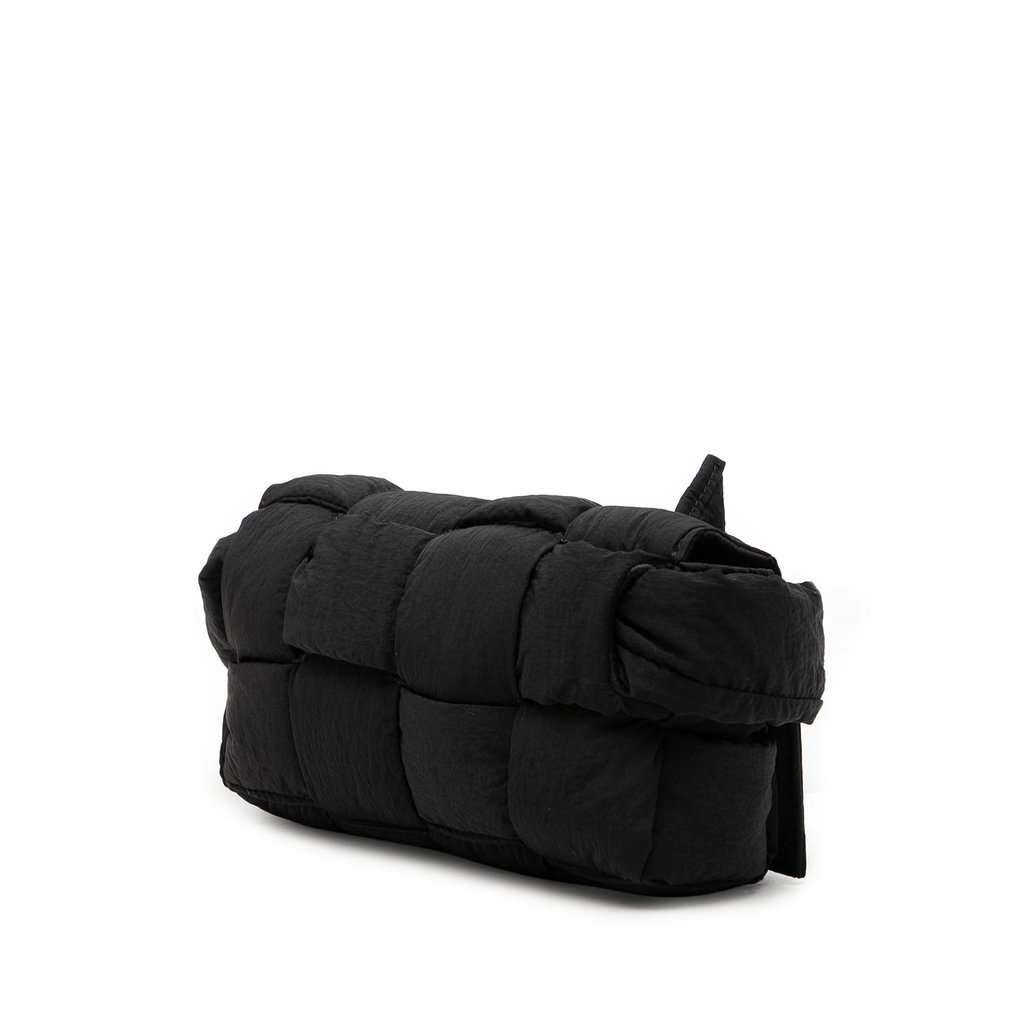 Bottega Veneta Mini Nylon Intrecciato Padded Tech Cassette Belt Bag Black Very good condition - Back View