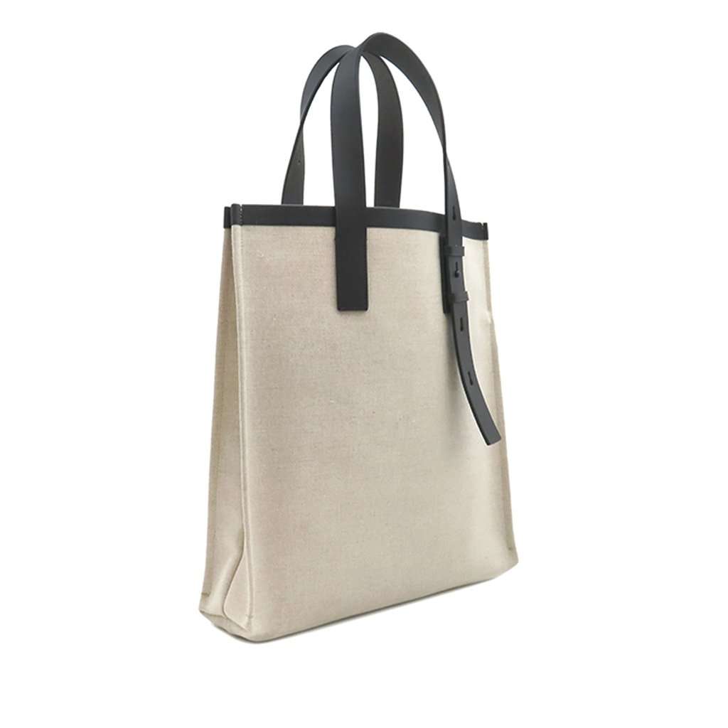 Salvatore Ferragamo Canvas Embossed Logo Signature Tote Beige Very good - Back View