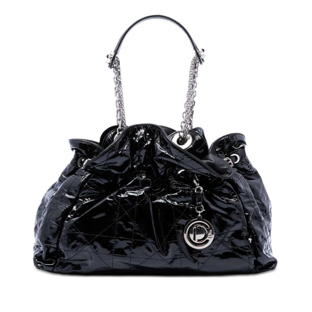 Dior Patent Cannage Le Trente Tote Black Leather Very good condition - Front View