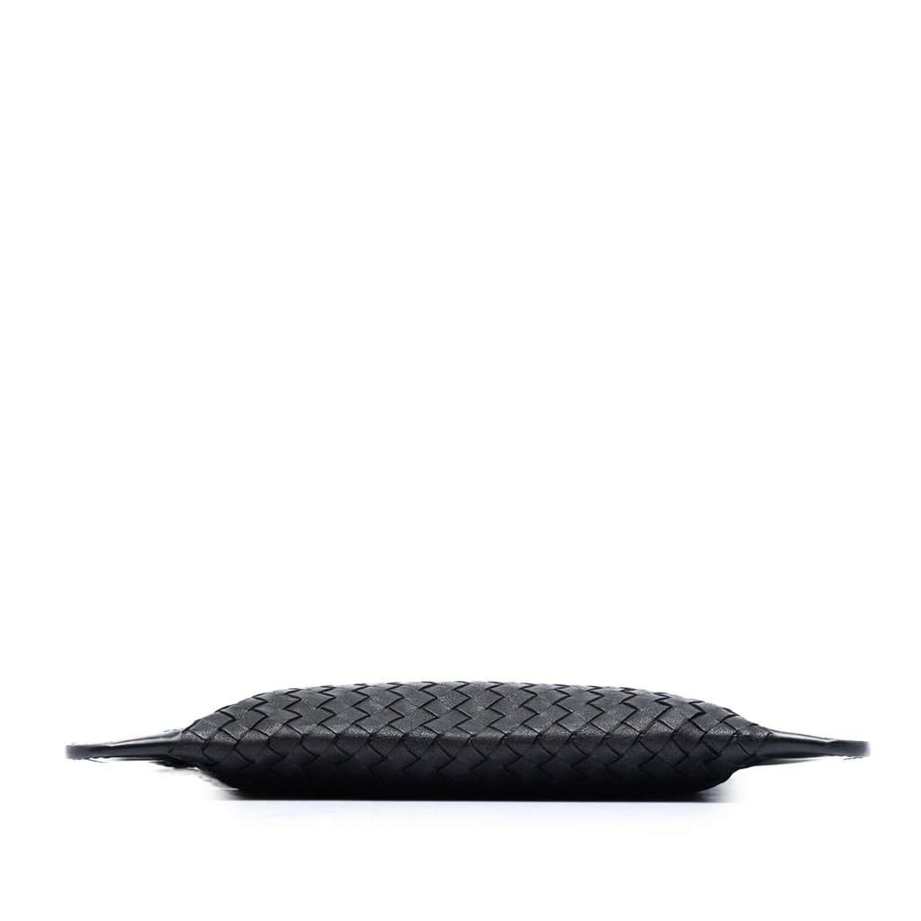 Bottega Veneta Intrecciato Trimmed Leather Clutch Black Leather Very good condition - Inside View
