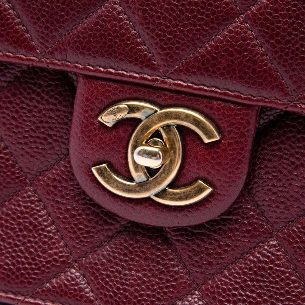 Chanel Paris Edinburgh Quilted Caviar Retro Class Flap Red Leather Very good condition - Box View