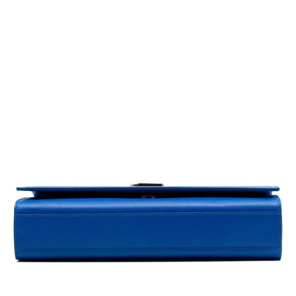 Saint Laurent Medium Grain De Poudre Monogram Kate Crossbody Blue Leather Very good condition - Inside View