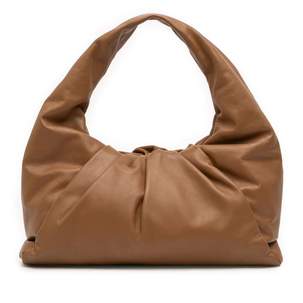 Bottega Veneta Lambskin The Shoulder Pouch Brown Leather Very good condition - Front View