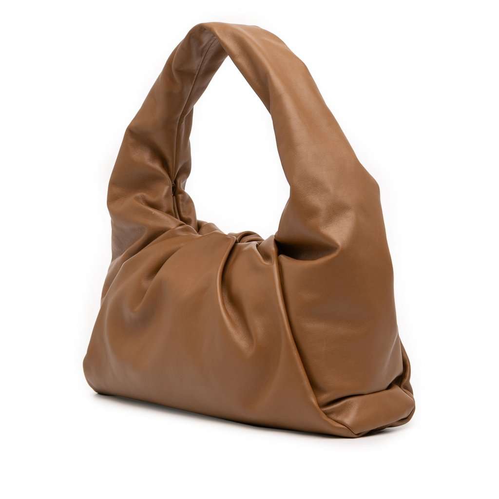 Bottega Veneta Lambskin The Shoulder Pouch Brown Leather Very good condition - Back View