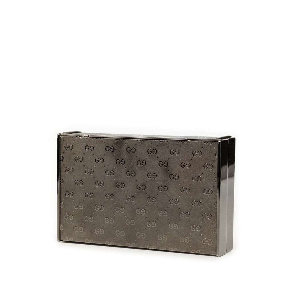Gucci Micro GG Metal Pouch Silver Metal Good condition - Back View