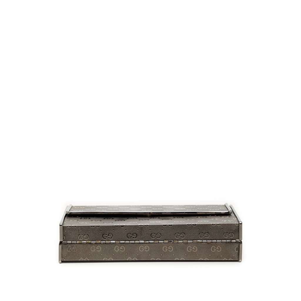 Gucci Micro GG Metal Pouch Silver Metal Good condition - Inside View