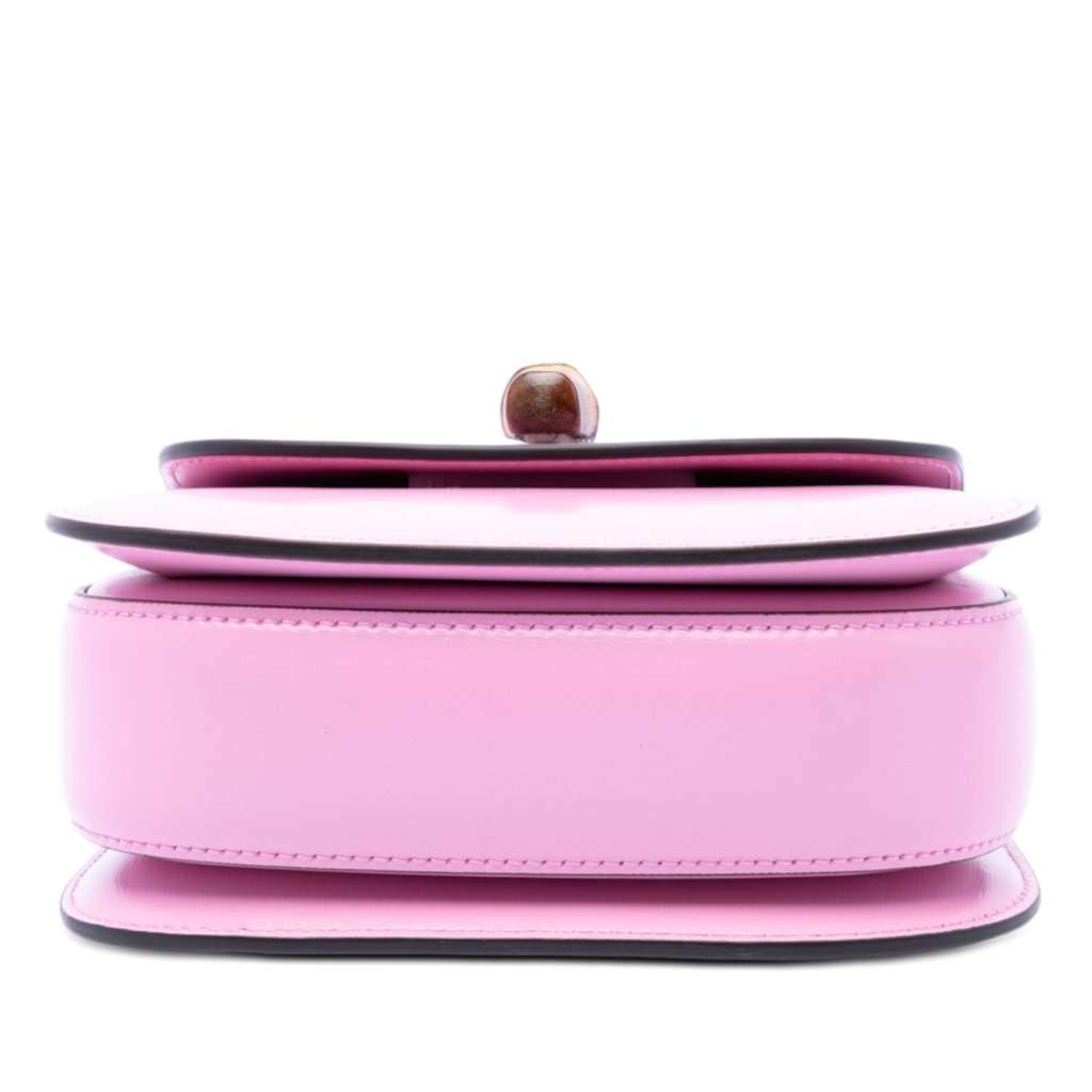 Gucci Mini Calfskin Web 1947 Bamboo Top Handle Bag Pink Leather Very good condition - Inside View