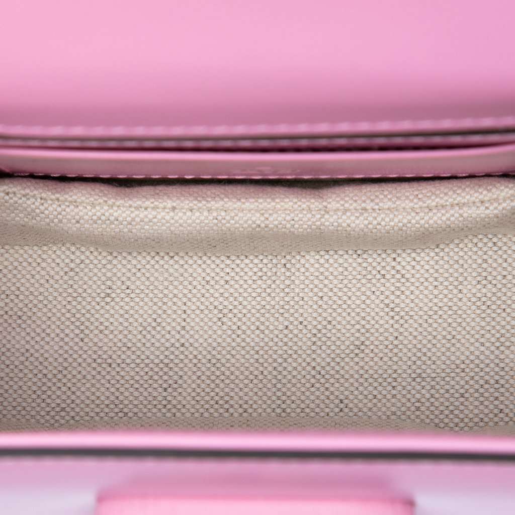 Gucci Mini Calfskin Web 1947 Bamboo Top Handle Bag Pink Leather Very good condition - Model View