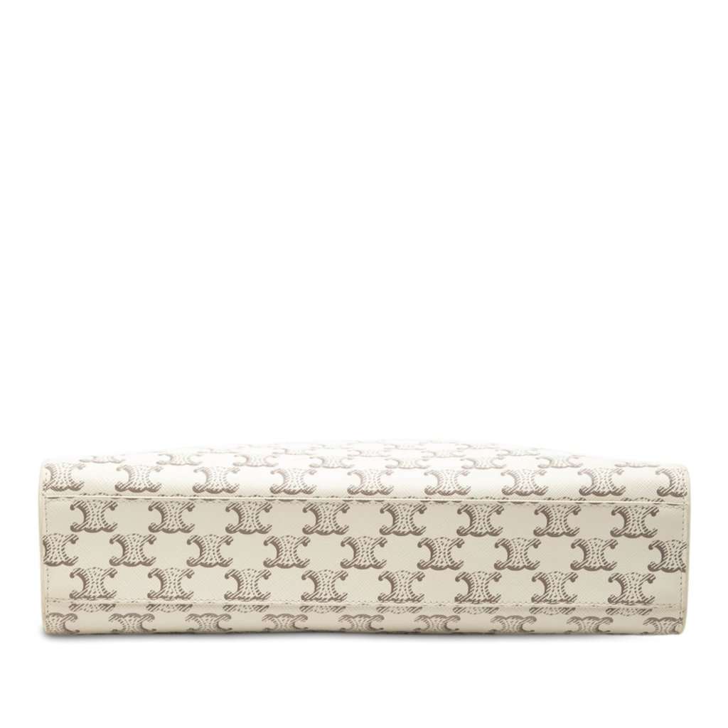 Celine Medium Triomphe Coated Canvas Vertical Cabas Tote White Very good - Inside View
