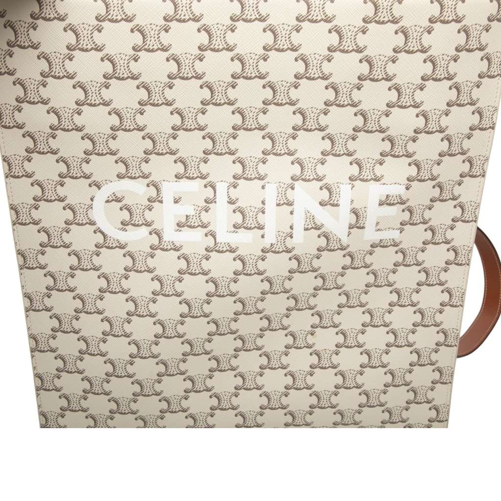 Celine Medium Triomphe Coated Canvas Vertical Cabas Tote White Very good - Box View