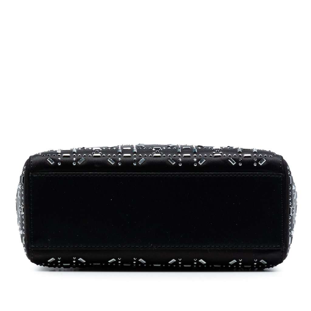Dior Mini Satin Cannage Strass Crystal Embellished Lady Dior Black Very good condition - Inside View