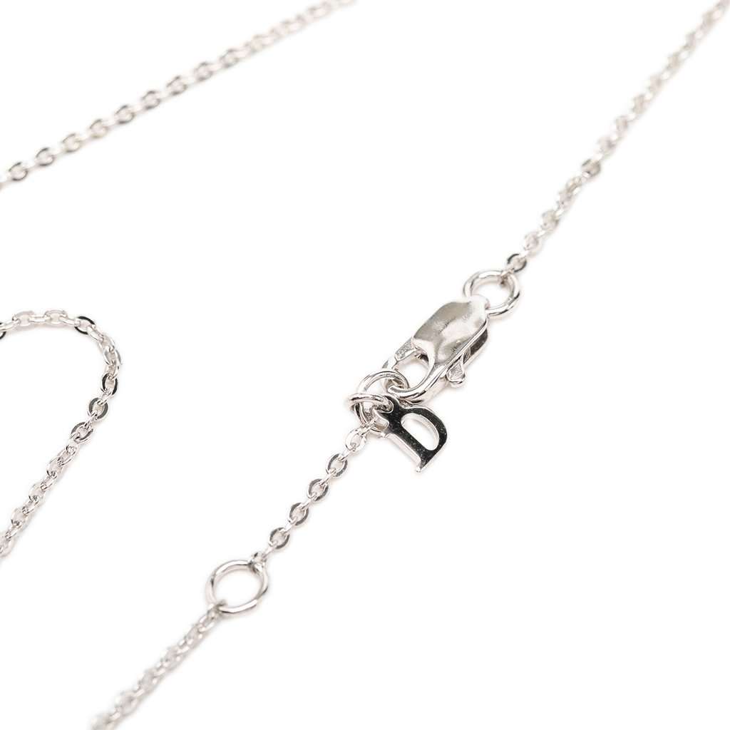Dior Brass Button Pendant Necklace Silver Metal Very good - Box View